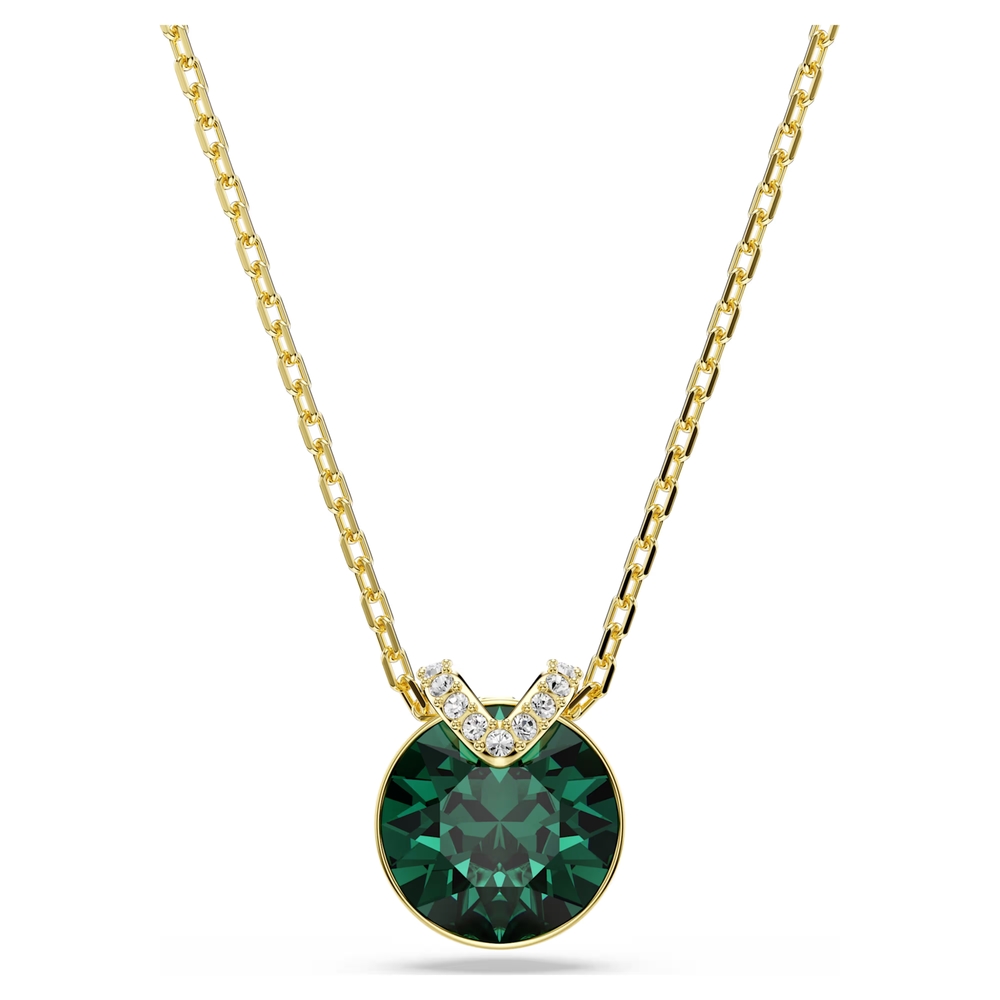 Collier métal doré, cristaux blancs et vert - 5735387 - Swarovski
