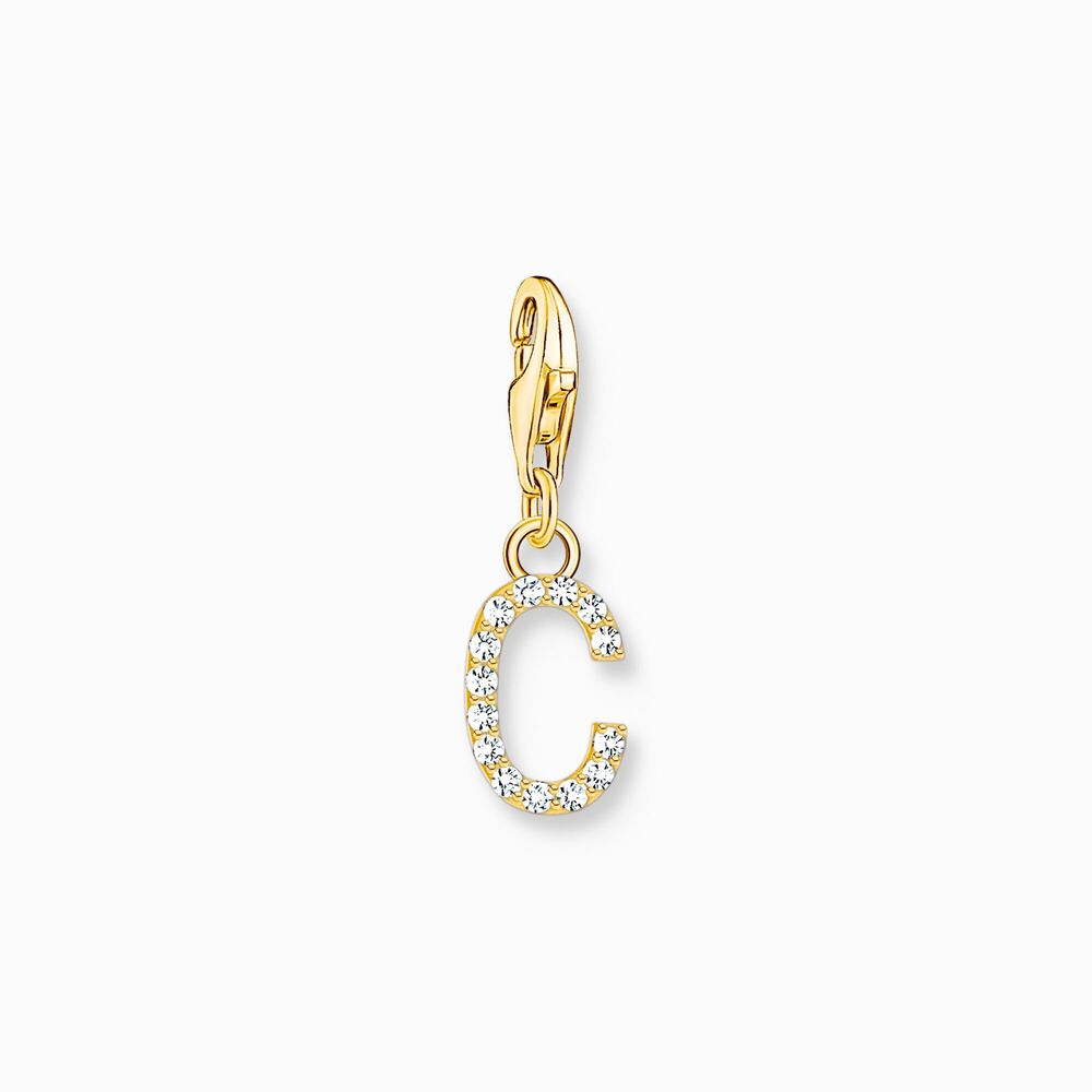 Charm lettre c, argent doré, zircons - 1966-414-14 - Thomas Sabo