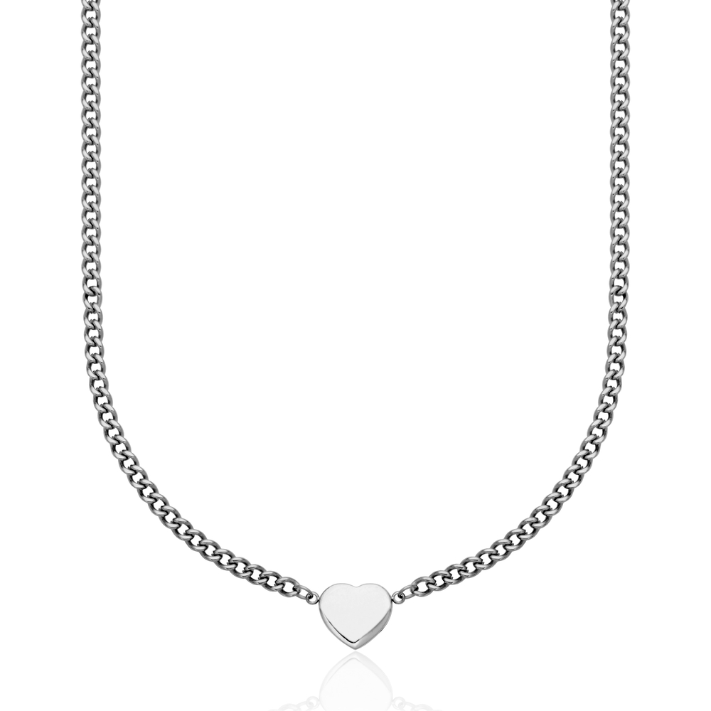 Collier cœur, gourmette, acier - T0XF890116 - Steelx