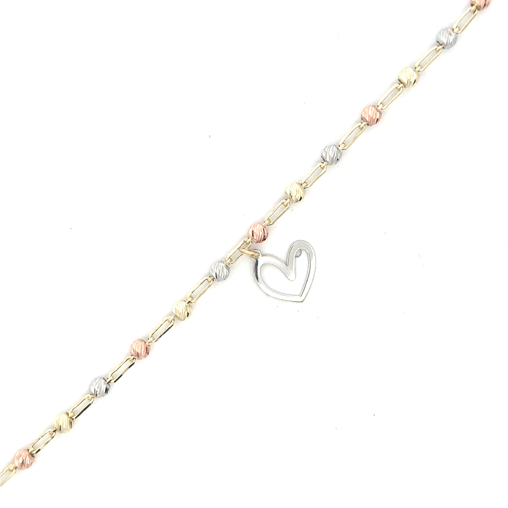 Bracelet coeur or 3 tons (jaune/rose/blanc) - BBR-585-3T - Exclusivités