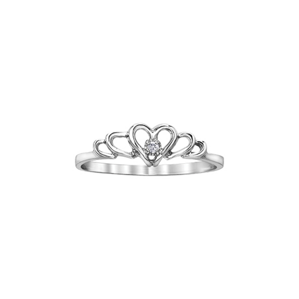 Bague cœur or blanc diamant 1 pt - DD7337 - Corona