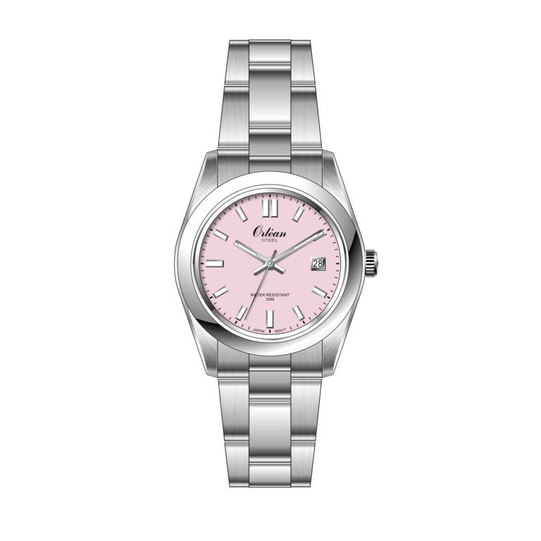 Montre femme argenté boitié rosé Montre femme argenté boitié rosé