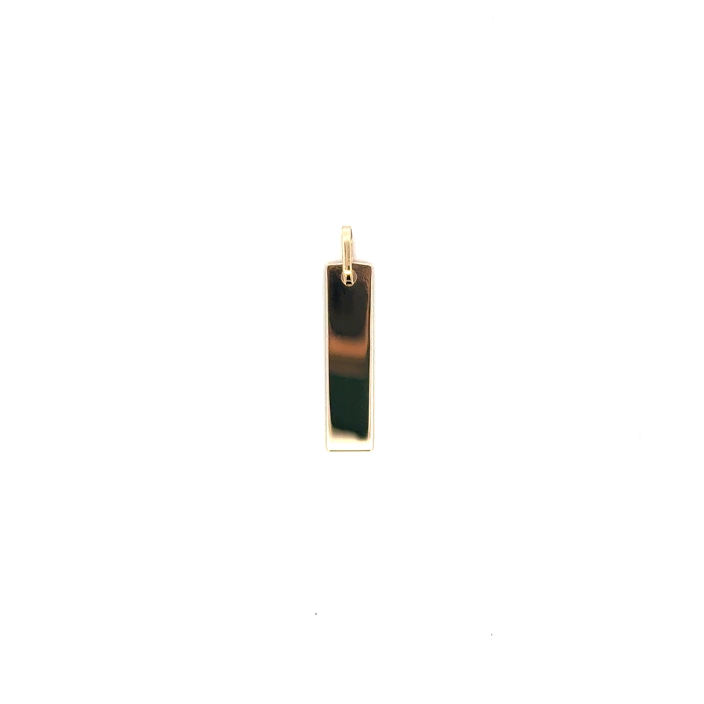 Pendentif rectangulaire gravable, or jaune 10 carats