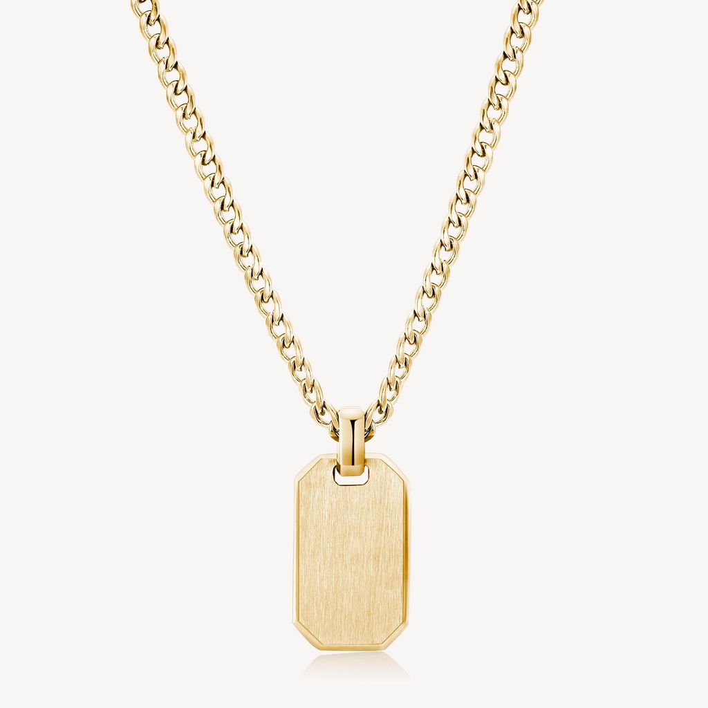Pendentif plaque, acier inoxydable finition doré - BIK02 - Brosway Italia