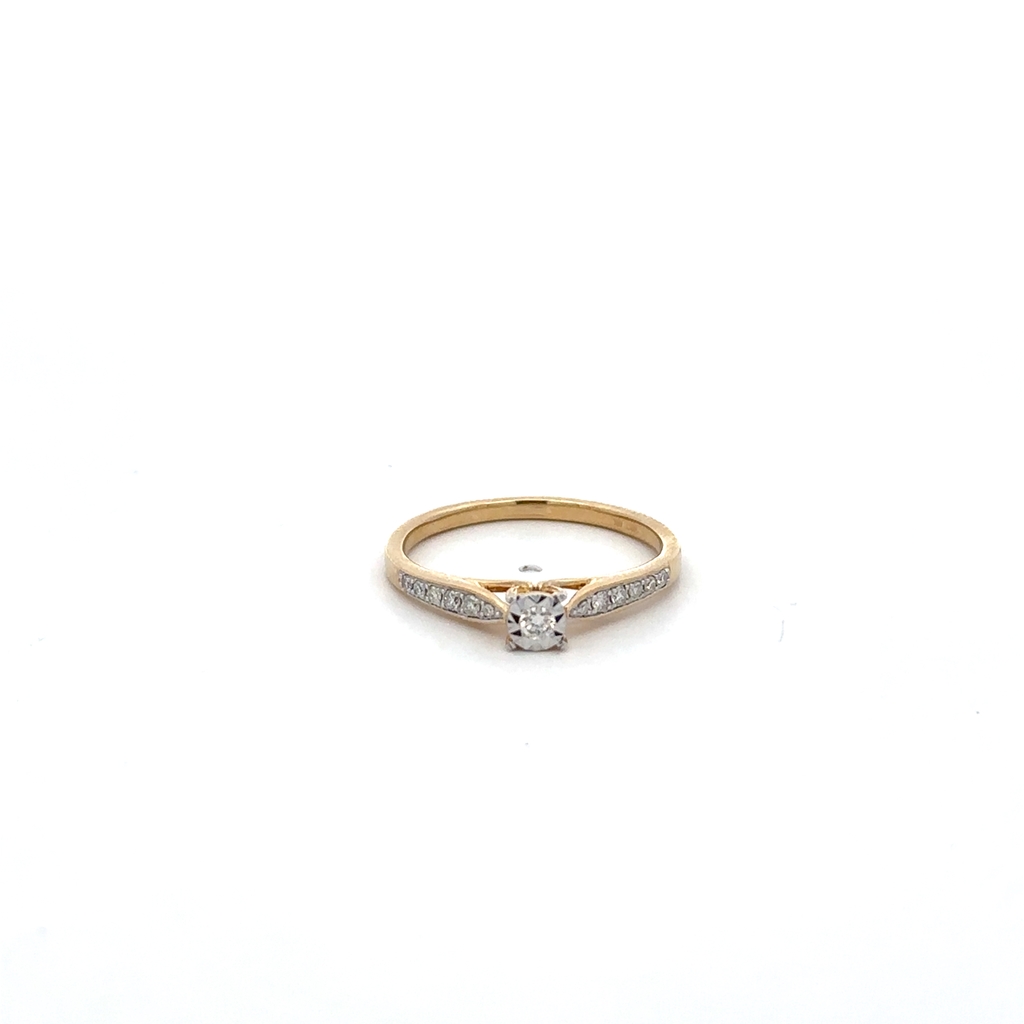 Bague or jaune 10 carats, 15 points de diamant total - SKR25327-15 - Exclusivités
