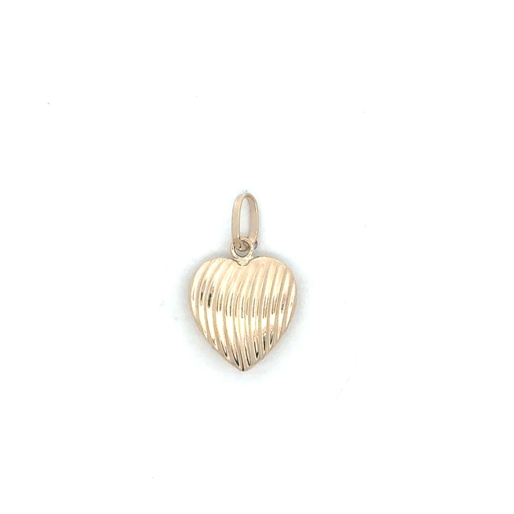 Pendentif coeur bombé texturé, or jaune 10 carats - 13942-12 - Exclusivités