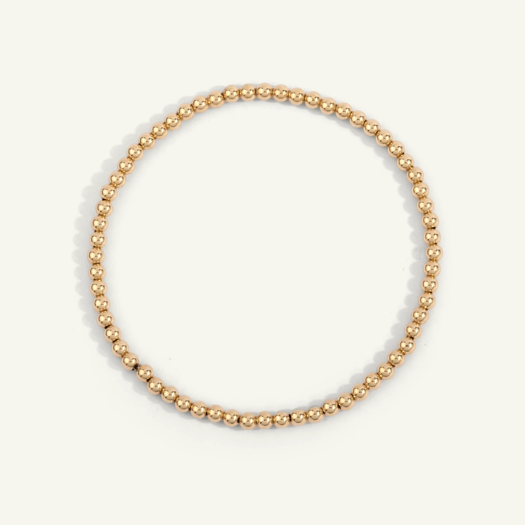 Bracelet extensible, métal doublé d'or 14 carats, 3 millimètres