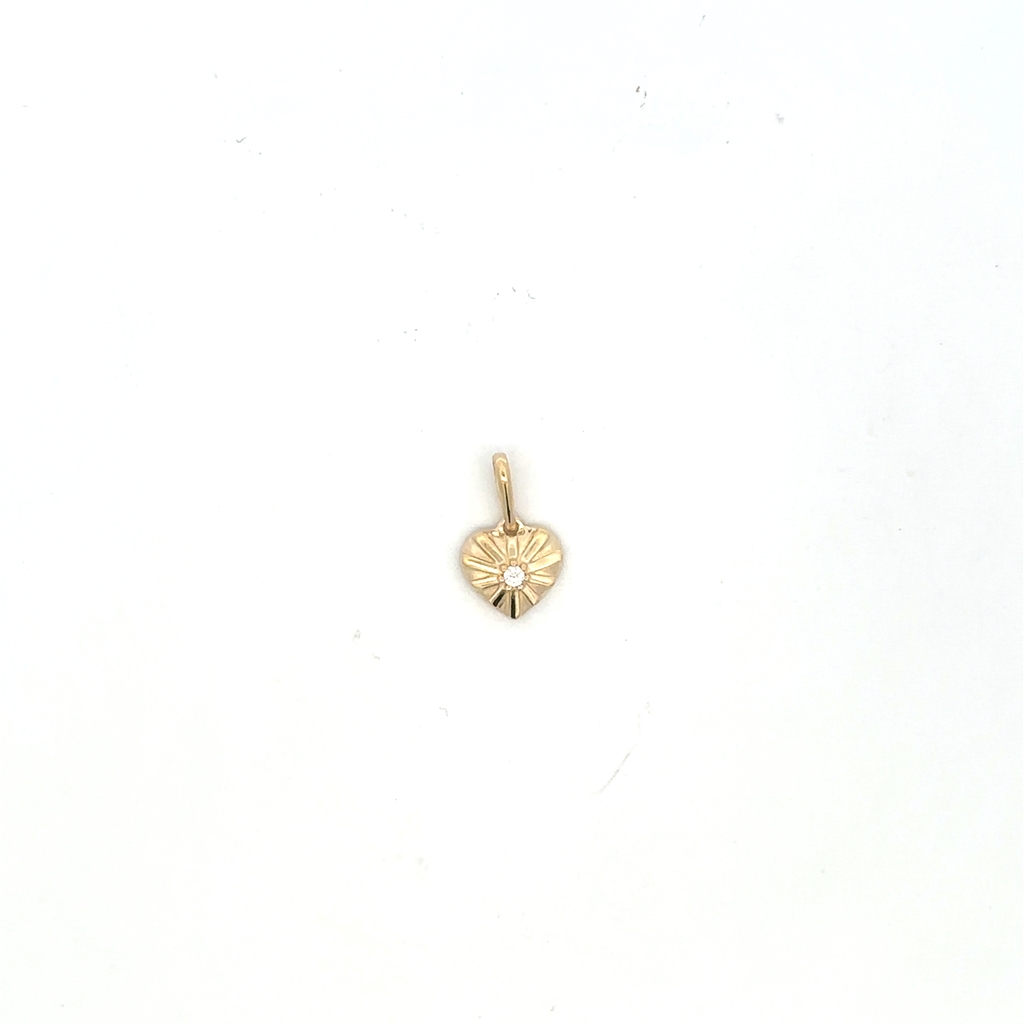 Pendentif coeur, or jaune 10 carats, zircon incolore - CG49888 - Pure Romance