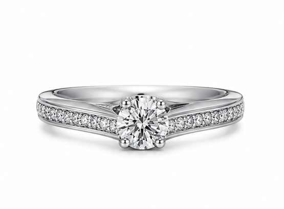 Bague en or blanc avec 58 points de diamants