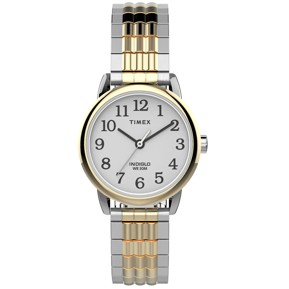 Montre Timex extensible acier deux tons (blanc et jaune)