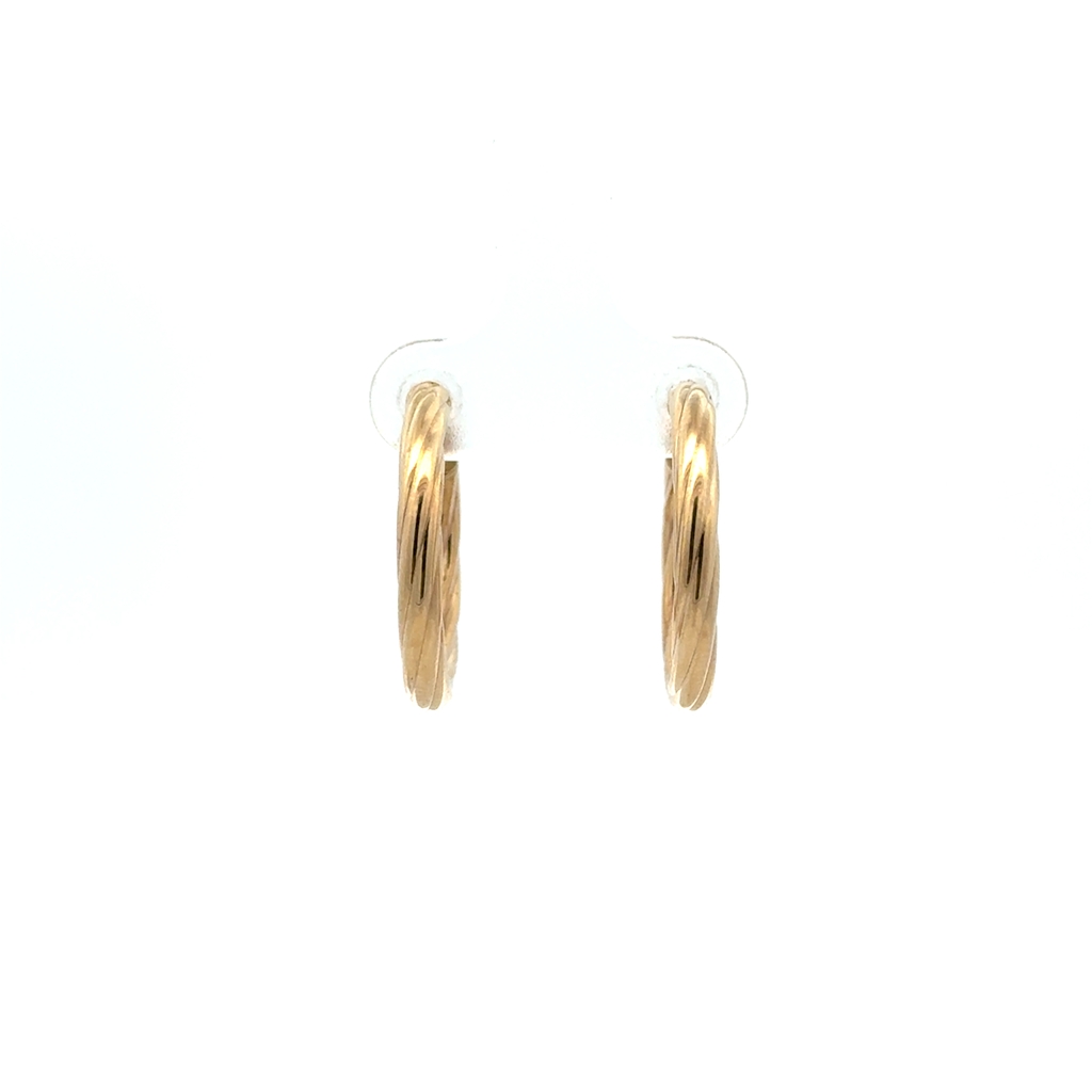Anneaux texturés, or jaune 10 carats