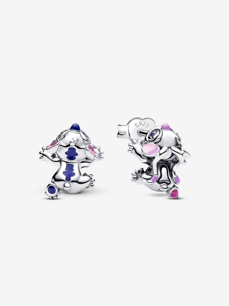 Boucles d'oreilles fixes Stitch et Angel de Disney, argent, émail coloré - 293741C01 - Pandora