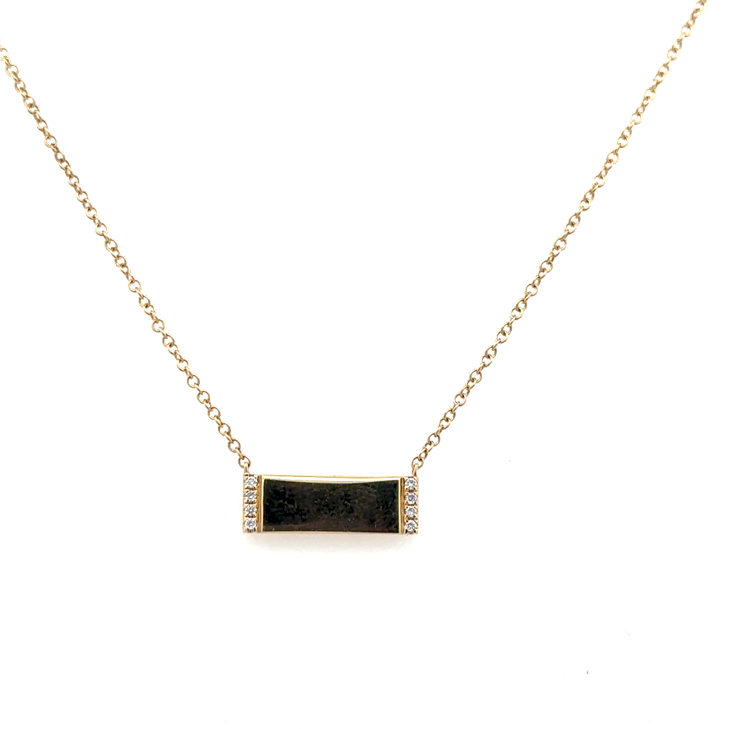 Collier or jaune 14 carats, 3 points de diamant total - 293034 - Majolie
