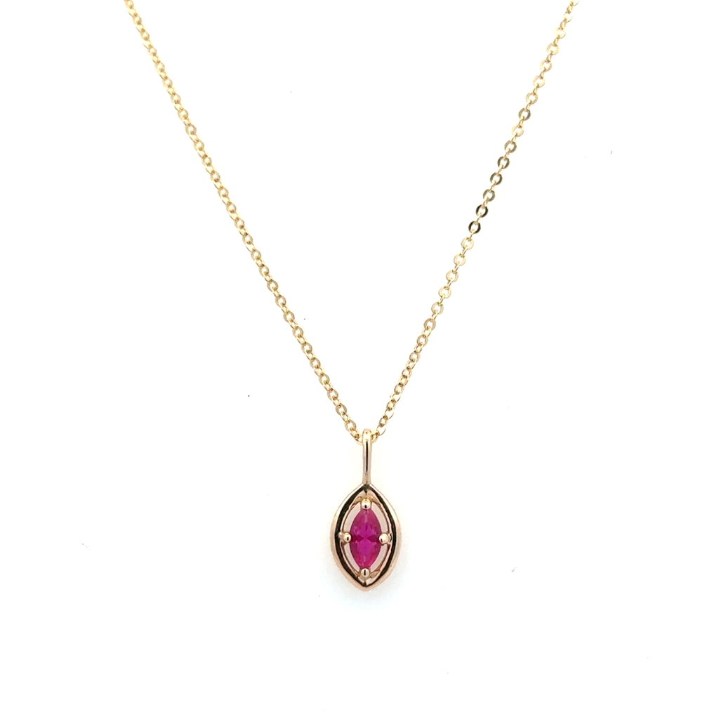 Pendentif or jaune 10 carats, rubis