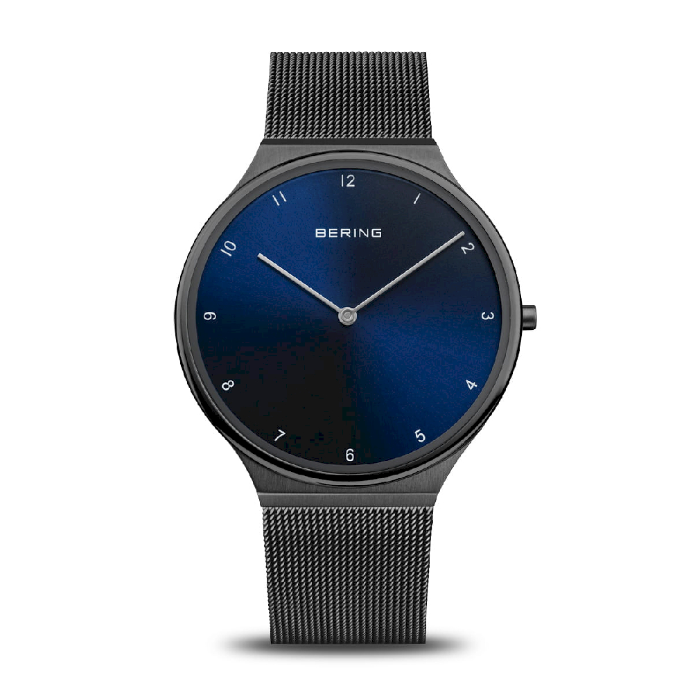 Montre acier inoxydable noir, fond bleu - 18440-227 - Bering