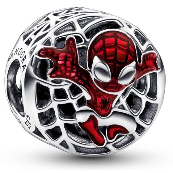 Bille marvel spider-man s'élance dans la ville, argent, émail rouge - 792350C01 - Pandora