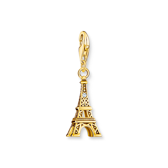 Breloque tour Eiffel, argent doré, zircon - 2075-414-39 - Thomas Sabo