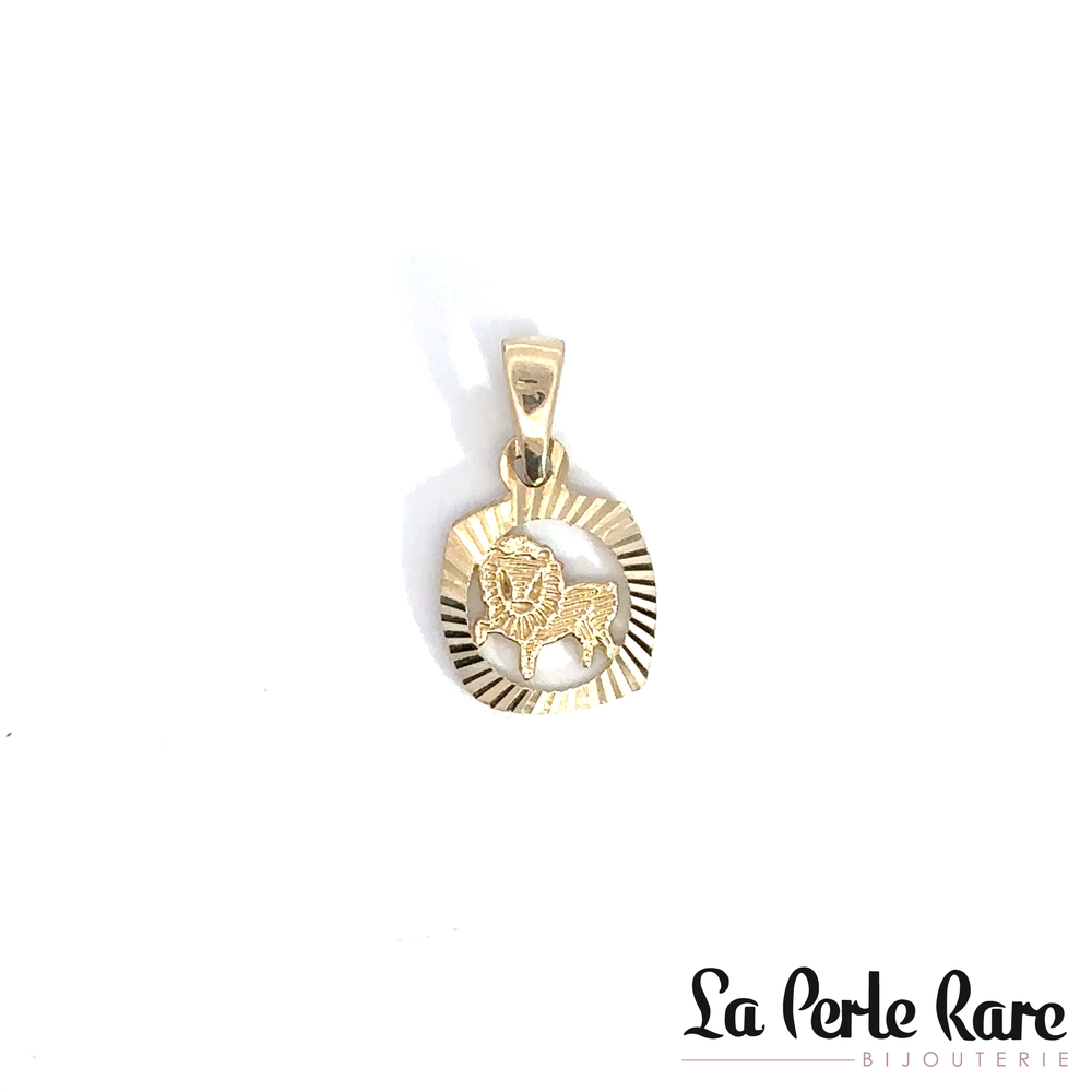 Pendentif zodiaque Lion, or jaune 10 carats - LPR-2754-LION - Exclusivités