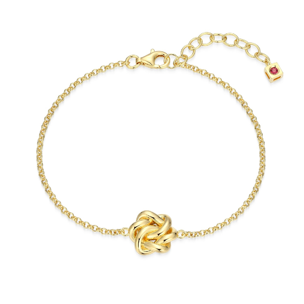 Bracelet argent sterling avec finition en or jaune