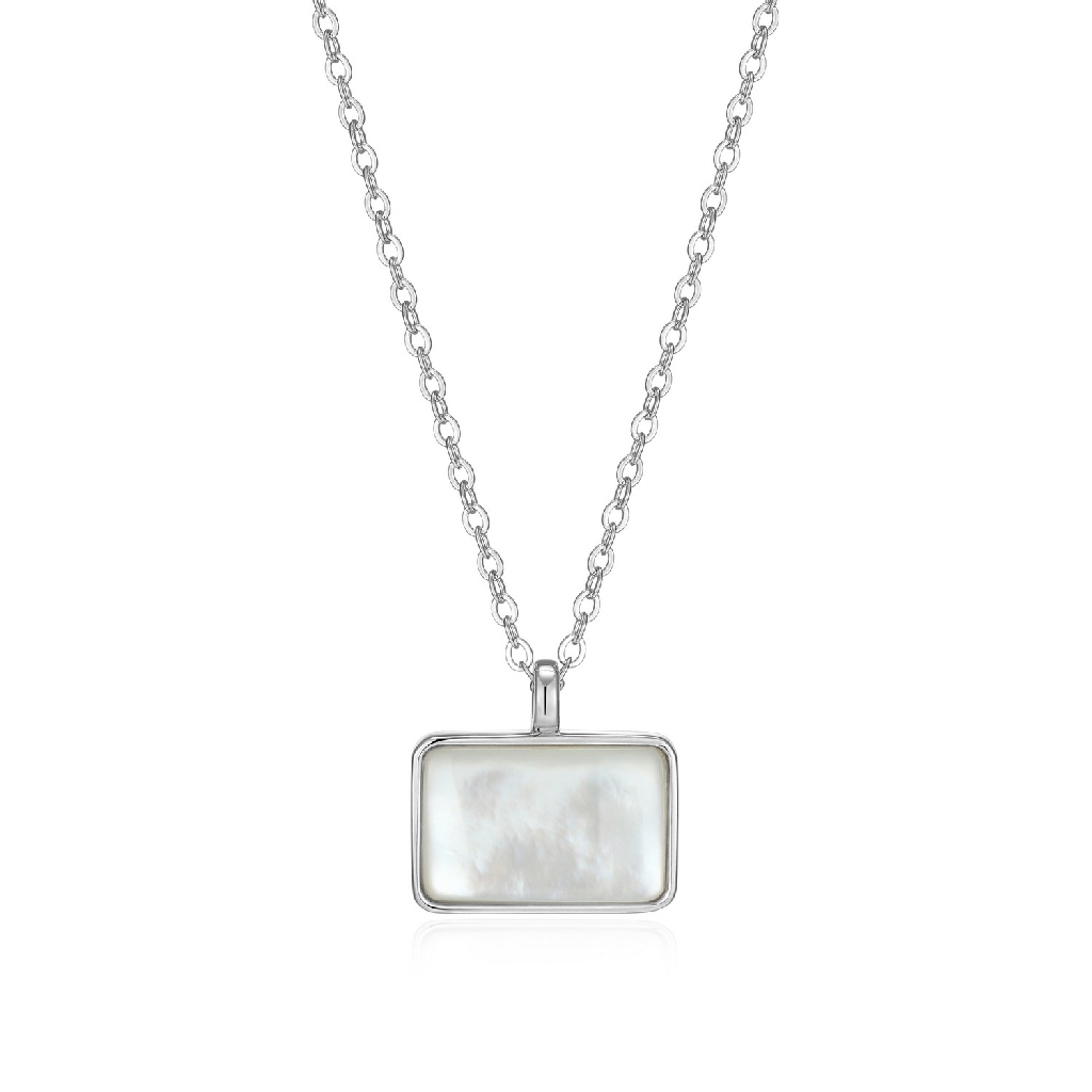 Pendentif Vera, argent rhodié, nacre de perle