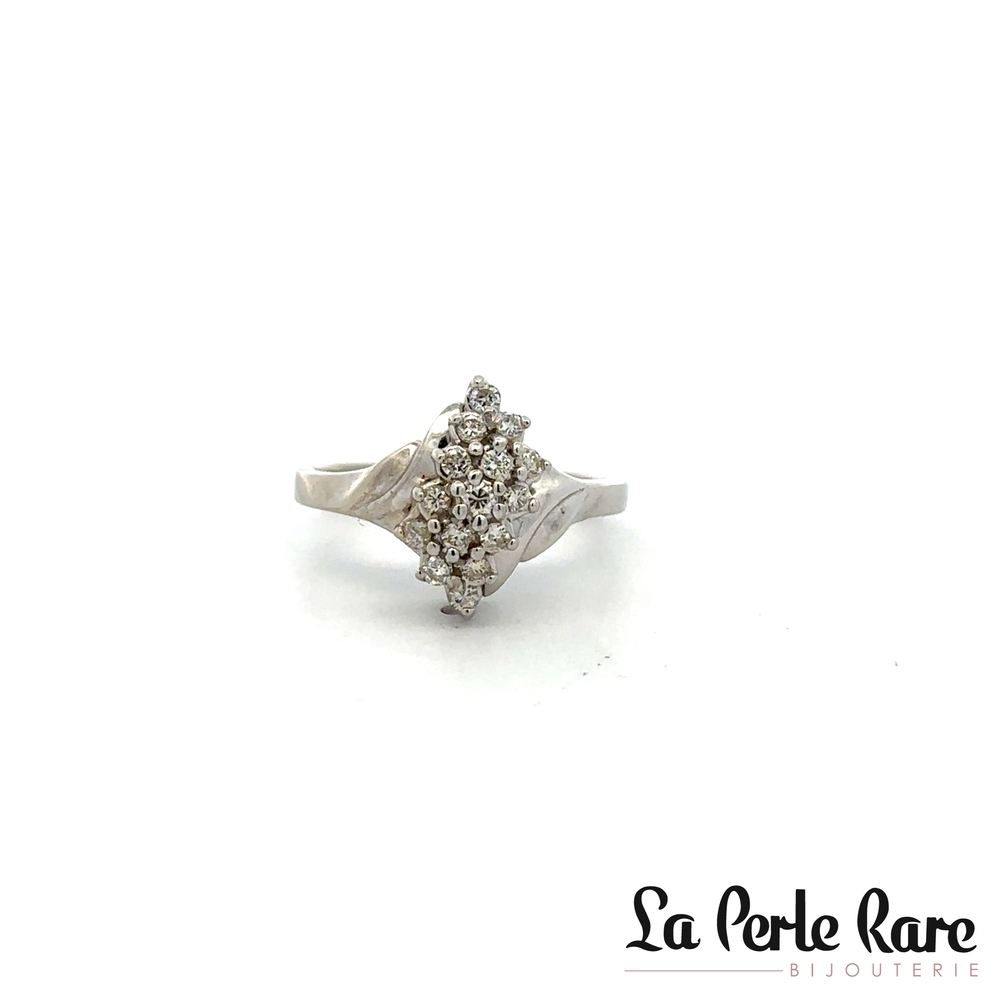 Bague or blanc 10 carats, 35 points de diamants total - LPR-2654 - Exclusivités