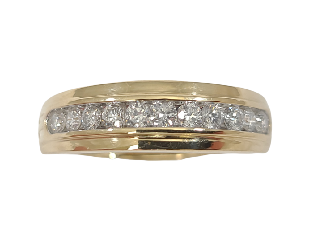 Yellow gold ring with a total of 50 diamond points - SKR27407-50 - Exclusivity