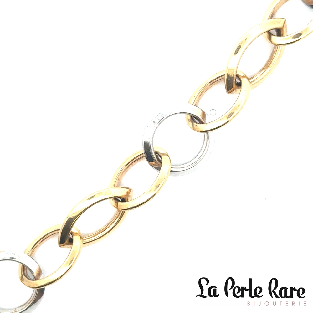 Bracelet or 2 tons (jaune et blanc) 14 carats - 771 - Exclusivités