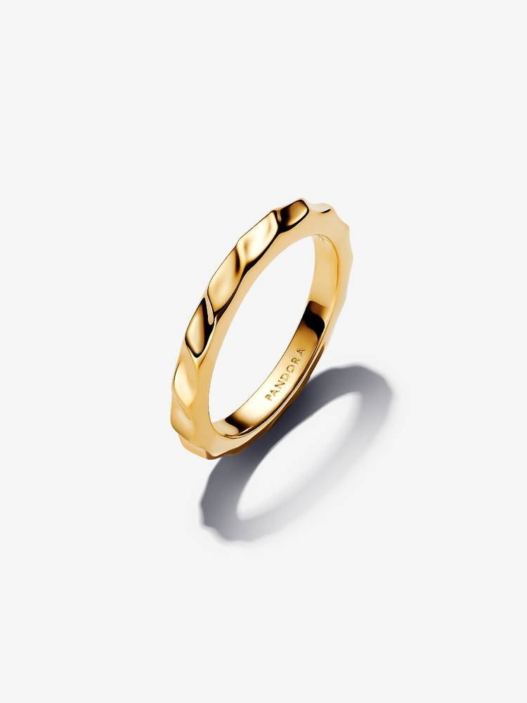 Jonc ondulé, métal unique plaqué d'or 14 carats - 163885C00-52 - Pandora