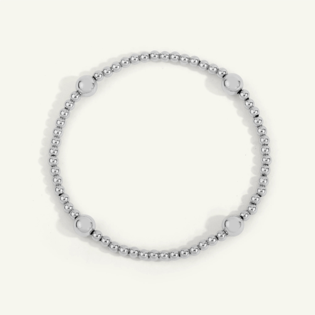Bracelet extensible, argent, 3 et 6 millimètres