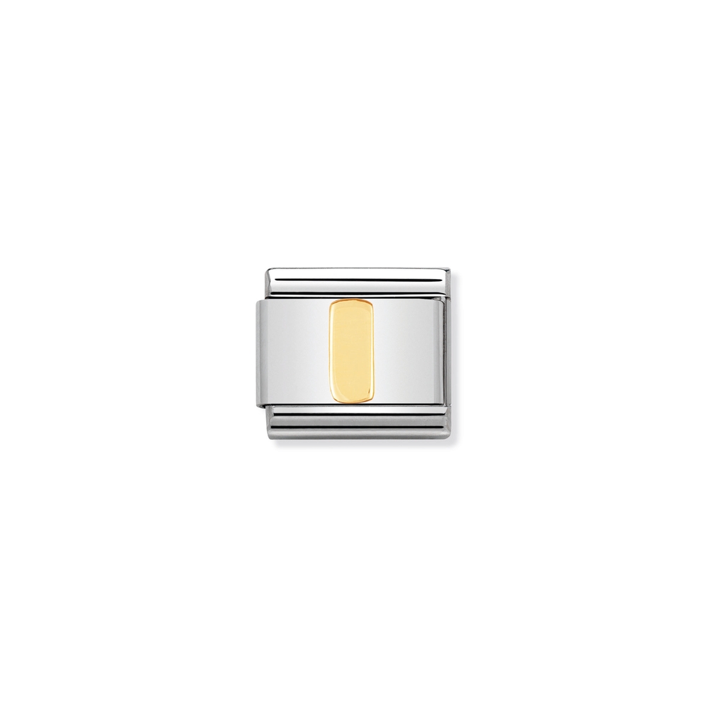 Maille classique lettre I, acier inoxydable, finition or jaune 18 carats - 03010109 - NOMINATION