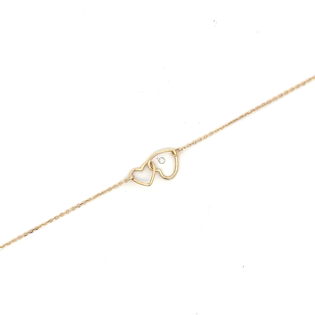 Bracelet coeurs entrelacés, or jaune 10 carats - PU48577 - Pure Romance