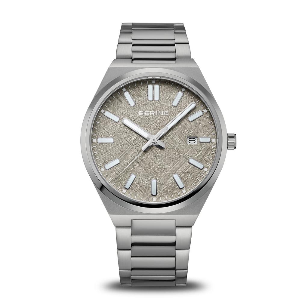 Montre acier inoxydable anthracite, fond gris - 17639-777 - Bering