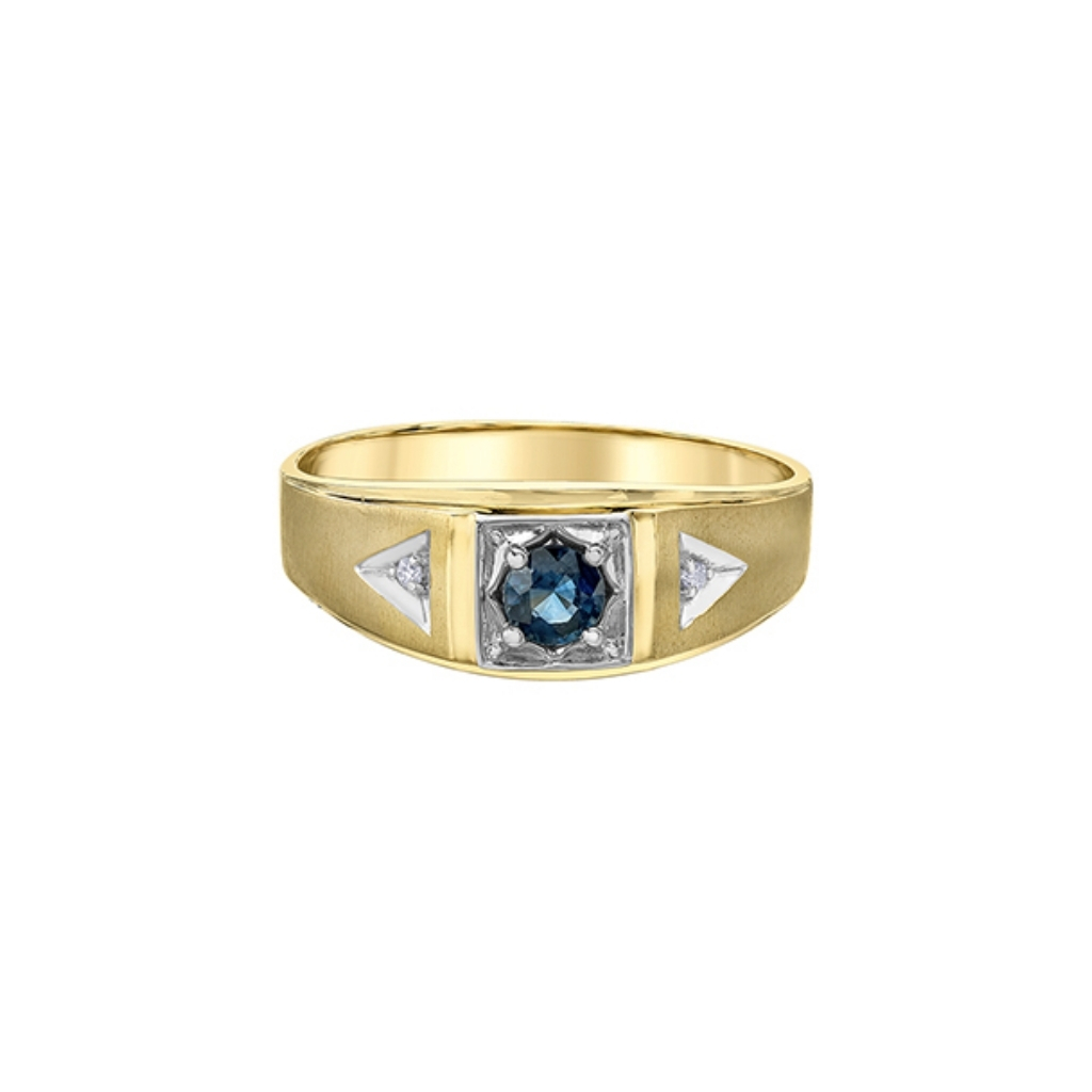 Bague deux tons or jaune et blanc saphir, 1 point de diamants total - DD7770YG - Corona