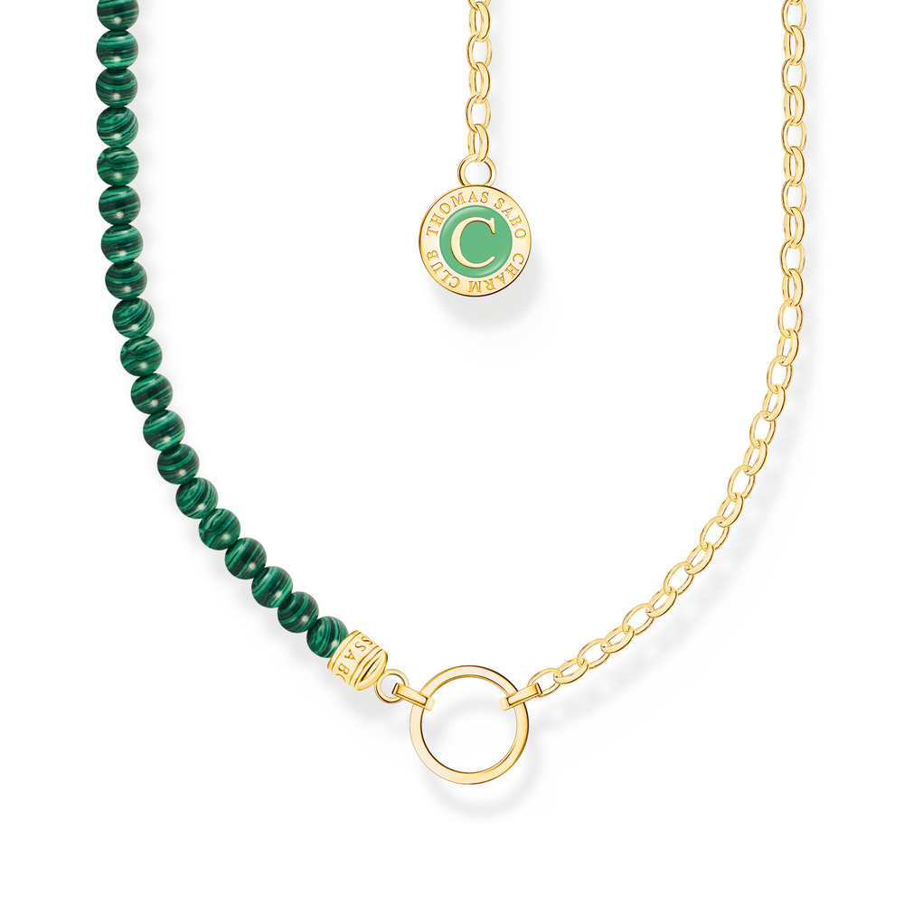 Collier argent doré, malachites synthétique - KE2190-140-6-L45V - Thomas Sabo