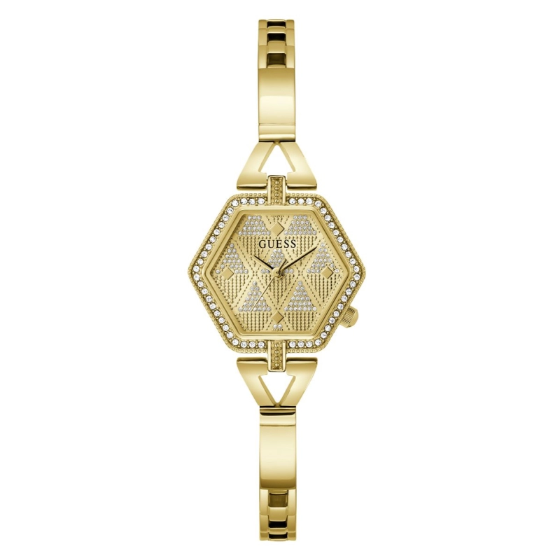 Gold watch with crystals sale