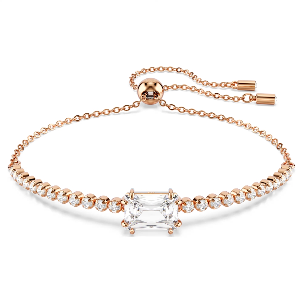 Bracelet tennis, métal rosé, cristaux blancs - 5730706 - Swarovski
