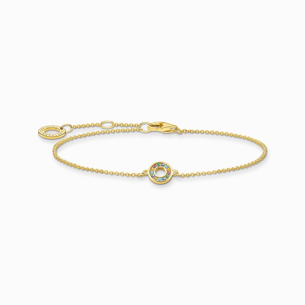 Bracelet argent doré, zircons multicolores - A2000-488-7-L19V - Thomas Sabo