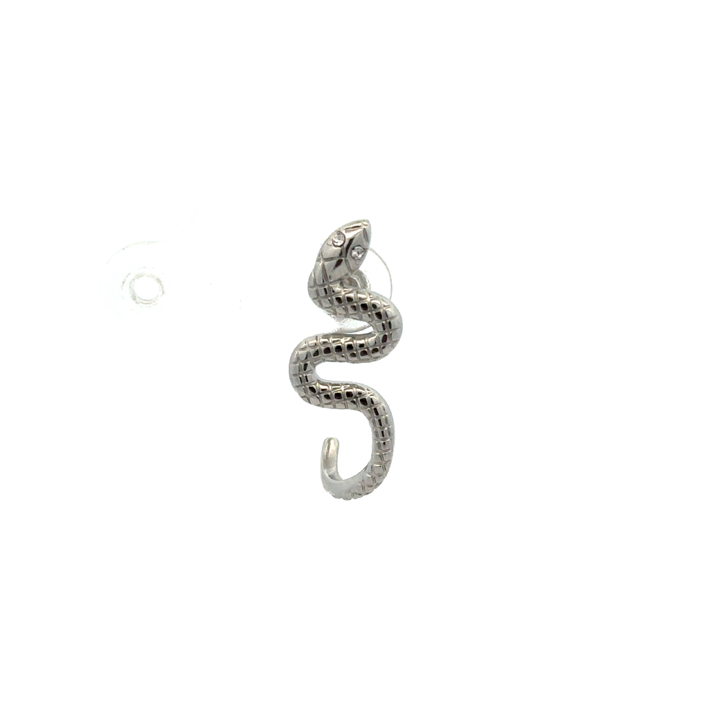 Boucle d’oreille fixe (seule), serpent, acier inoxydable