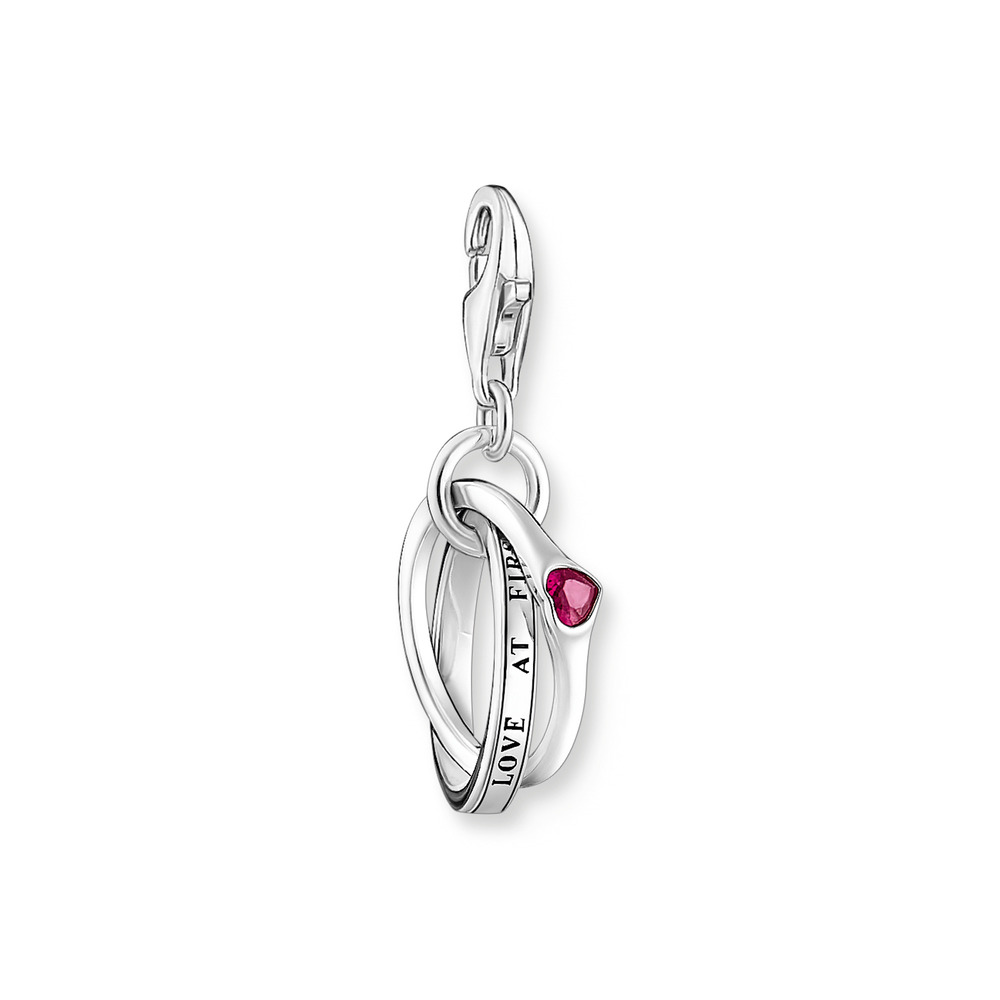 Charm anneaux entrelacés, argent, zircon rouge - 2070-639-10 - Thomas Sabo