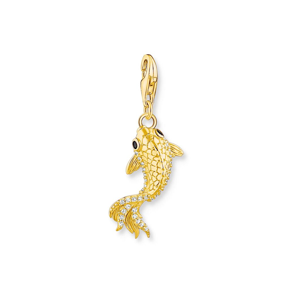 Pendentif charm koi, argent doré, zircons blancs - 1888-414-7 - Thomas Sabo