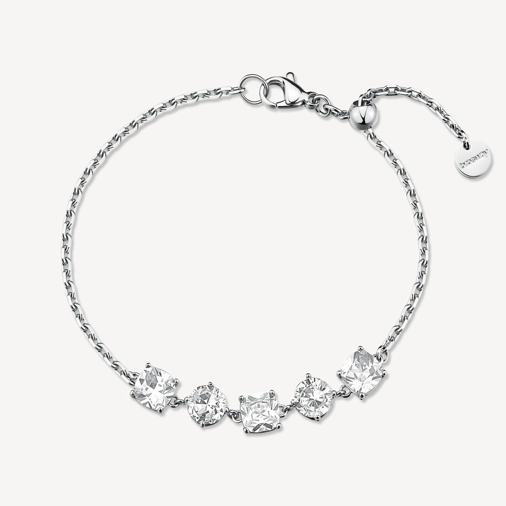 Bracelet Dreaming, acier inoxydable, zircons incolores