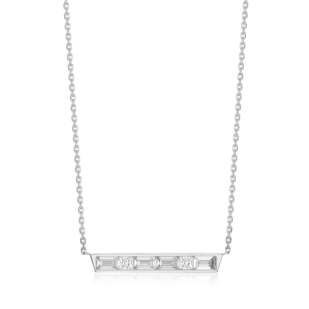 Collier argent rhodié, zircons - R0LBY80044 - Elle