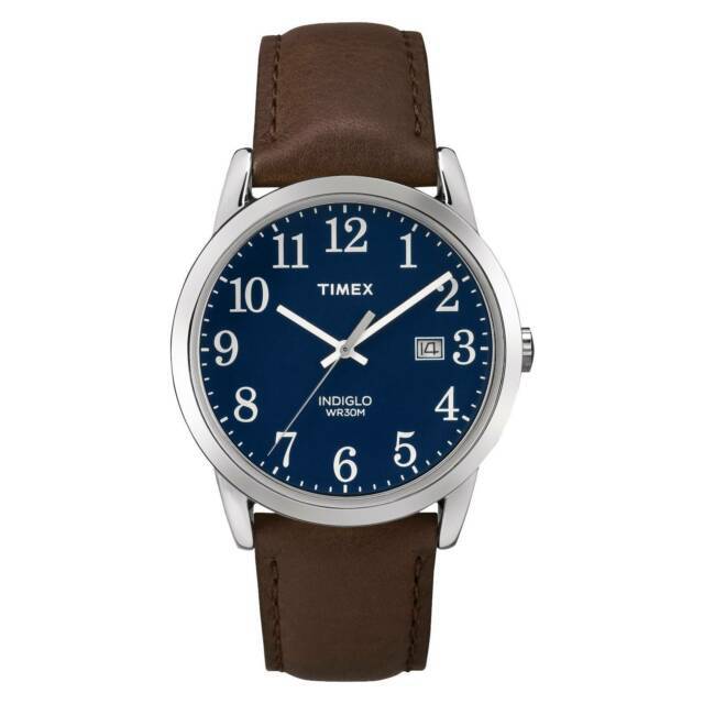 Montre cuir brun, acier, fond bleu - TW2P75900GP - Timex