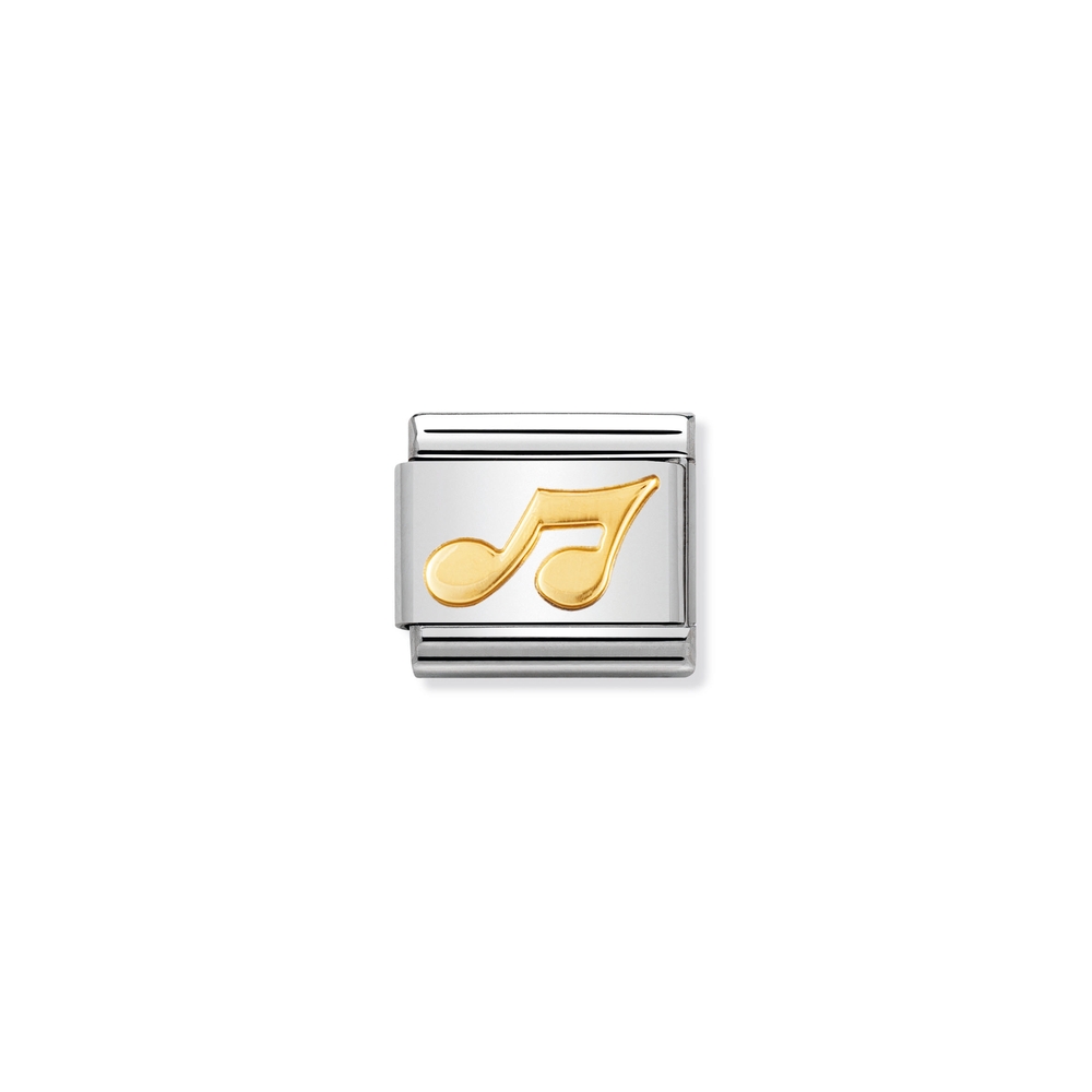 Maille classique note de musique, acier inoxydable, finition or jaune 18 carats - 03011702 - NOMINATION