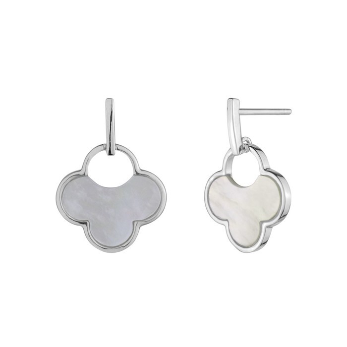 Boucles d'oreilles pendantes argent, nacre de perle - E4119 - Création Gl