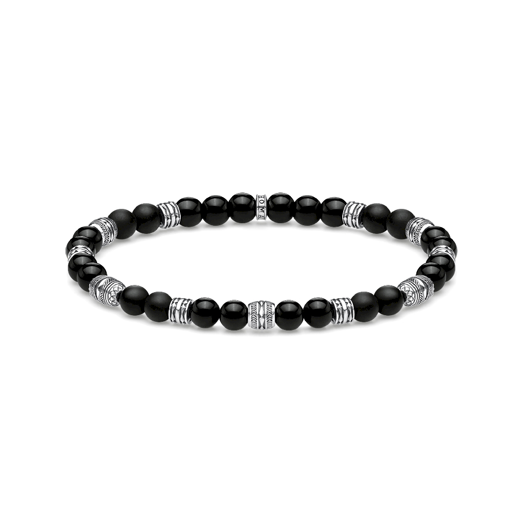 Bracelet extensible, argent, obsidienne - A1924-704-11-L17 - Thomas Sabo