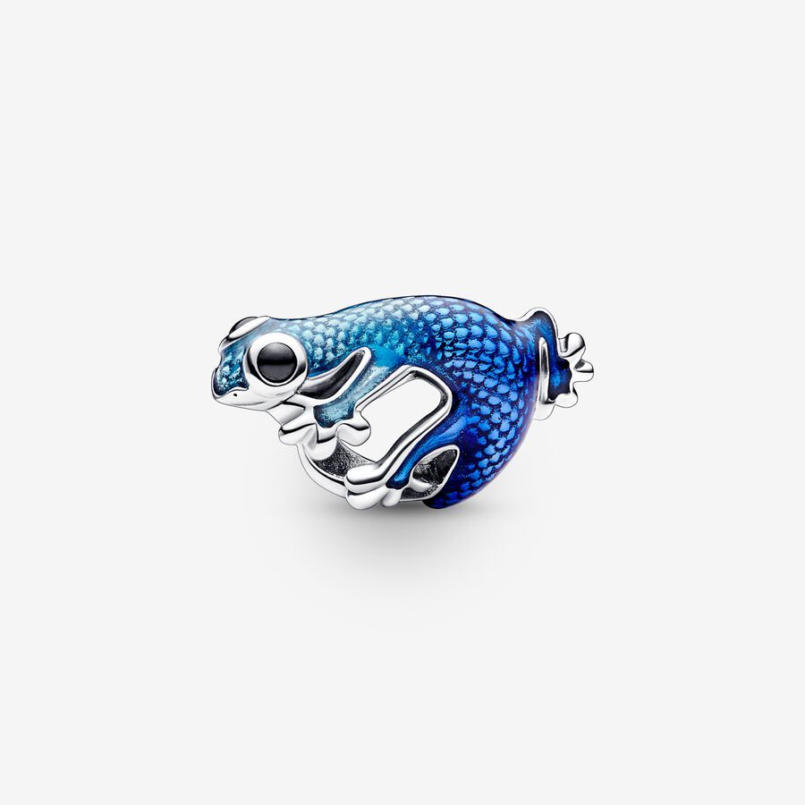 Bille gecko, argent, émail bleu, cristaux - 792701C01 - Pandora