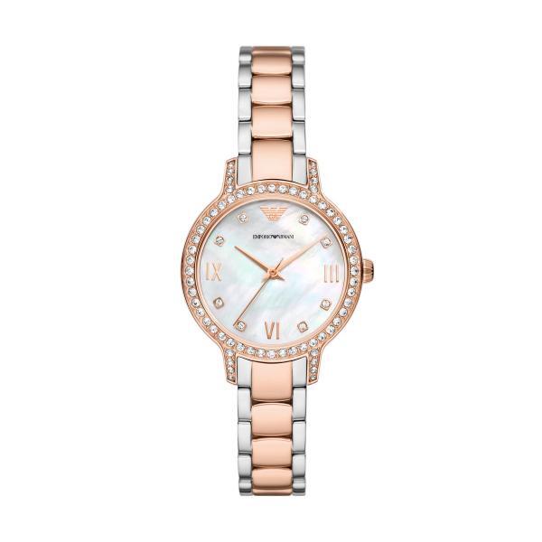 White and gold armani watch sale