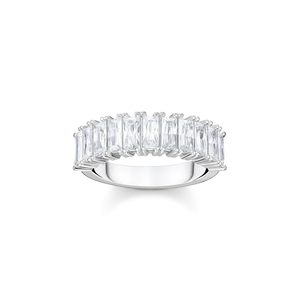 Bague blanche en argent pavé - TR2366-051-14-56 - Thomas Sabo