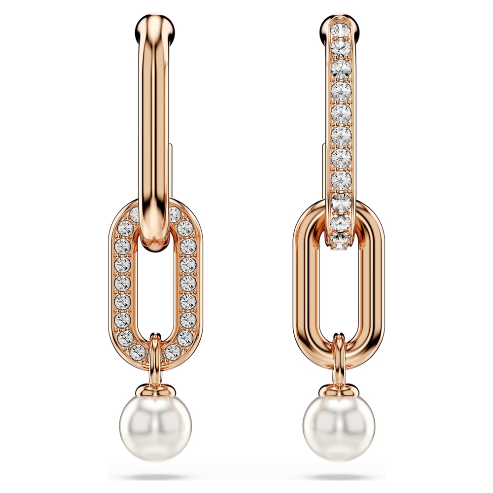 Boucles d'oreilles pendantes métal rosé, cristaux blancs - 5728585 - Swarovski